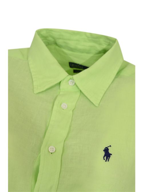 Camicia Polo Pony in lino Yellow POLO RALPH LAUREN | 211970730509